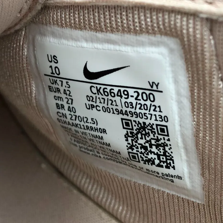 Nike Air Force 1 'Pixel Particle Beige' Women's Athletic Sneakers - Sz 10 ( COA)