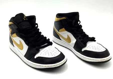 Nike Air Jordan 1 Men's Mid 'Black University Gold' Sneakers- Size: 10 ( COA)