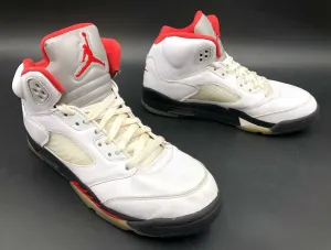 Nike Air Jordan 5 Retro GS 2020 'Fire Red' & White/Black Sneakers - Sz 6Y ( COA)