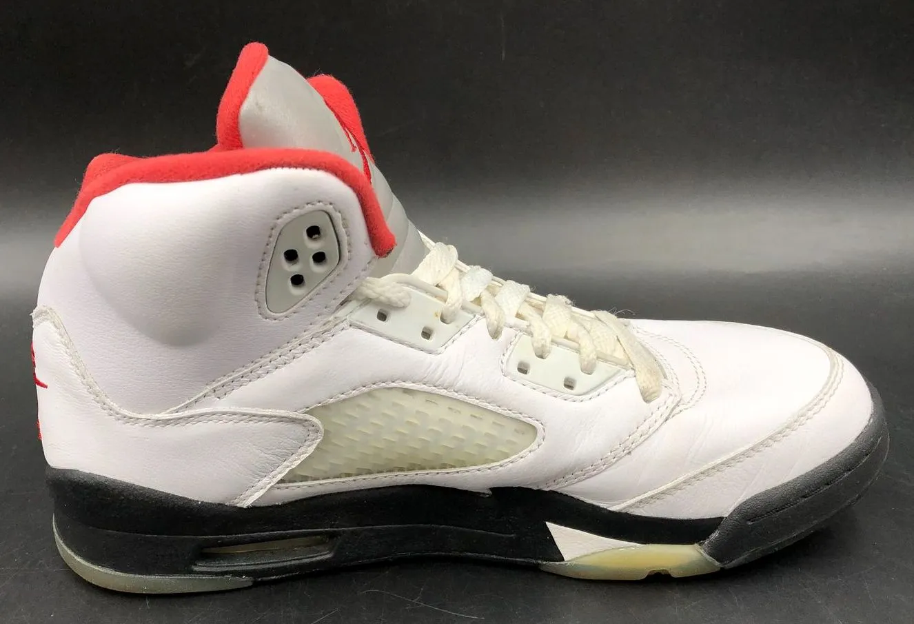 Nike Air Jordan 5 Retro GS 2020 'Fire Red' & White/Black Sneakers - Sz 6Y ( COA)
