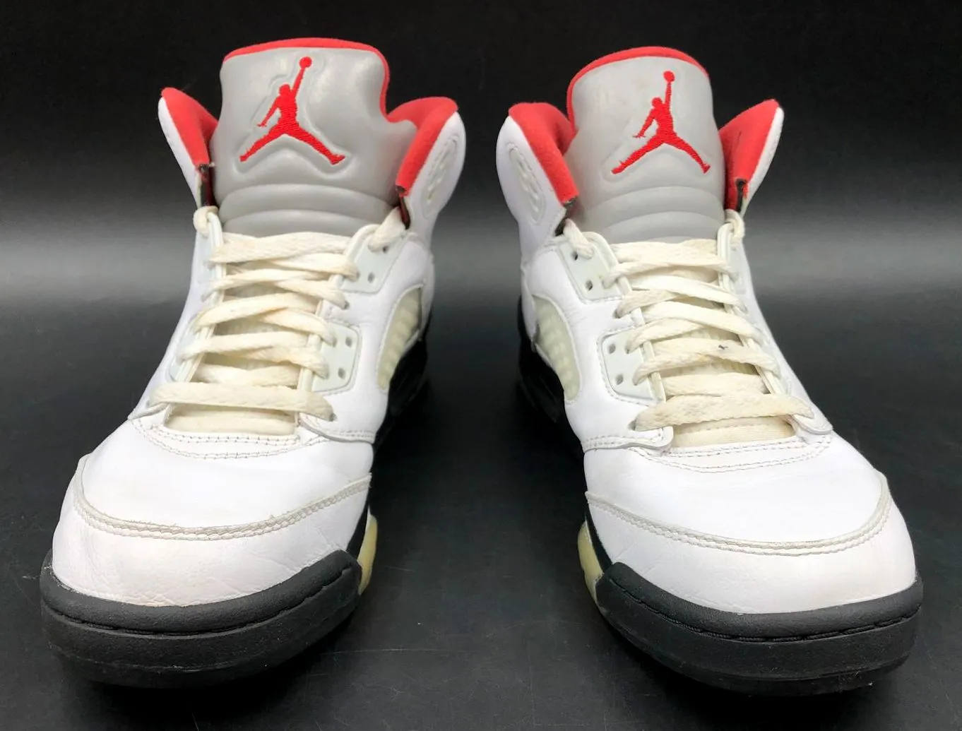 Nike Air Jordan 5 Retro GS 2020 'Fire Red' & White/Black Sneakers - Sz 6Y ( COA)