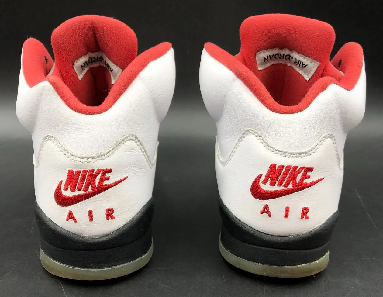 Nike Air Jordan 5 Retro GS 2020 'Fire Red' & White/Black Sneakers - Sz 6Y ( COA)