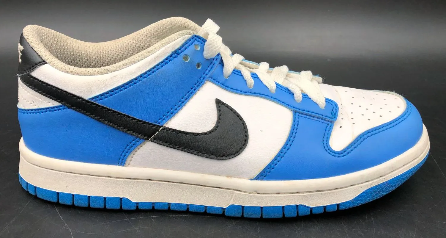 Nike Dunk Low GS 'Photo Blue' & White/Black Athletic Sneakers - Size 5Y ( COA)