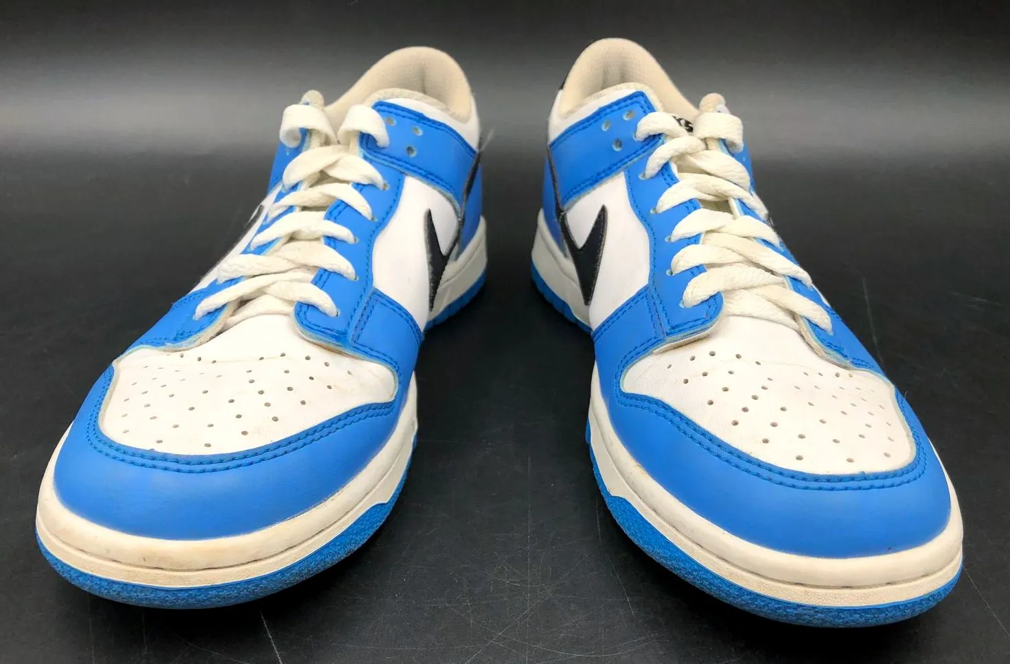 Nike Dunk Low GS 'Photo Blue' & White/Black Athletic Sneakers - Size 5Y ( COA)