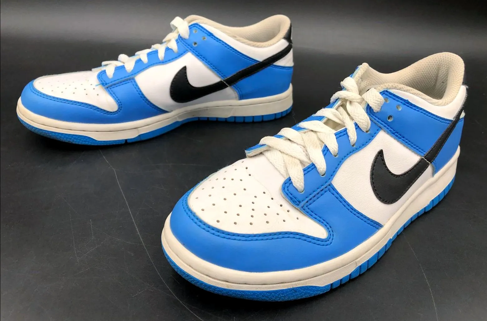 Nike Dunk Low GS 'Photo Blue' & White/Black Athletic Sneakers - Size 5Y ( COA)