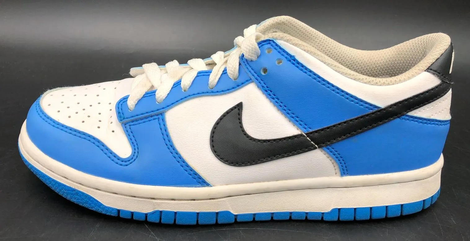 Nike Dunk Low GS 'Photo Blue' & White/Black Athletic Sneakers - Size 5Y ( COA)