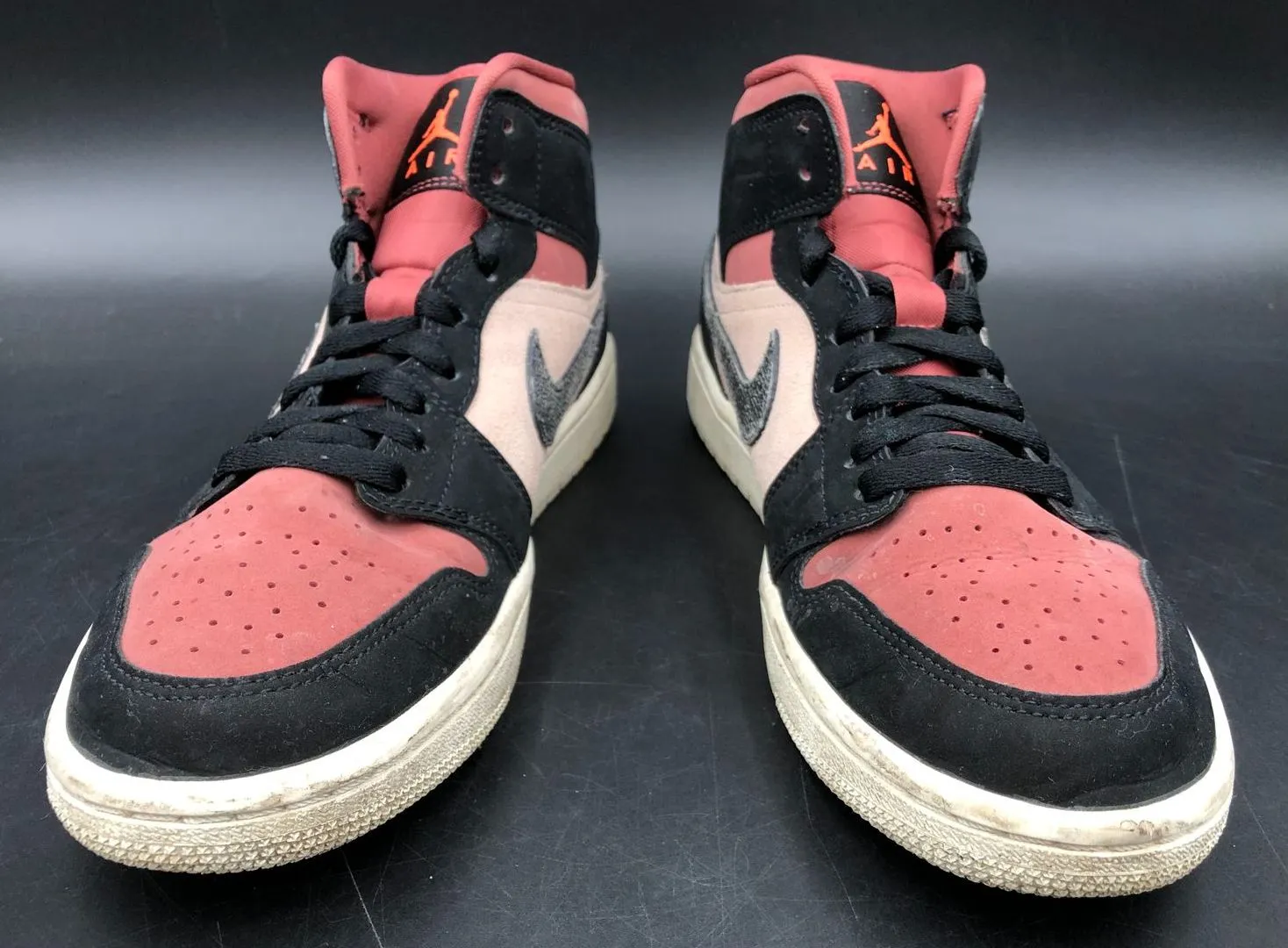 Nike Jordan 1 Mid 'Canyon Rust' Women's Black/Red/Pink Sneakers - Sz 7.5 ( COA)