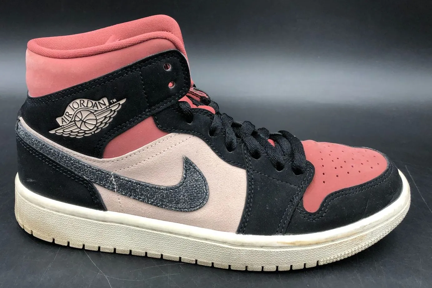 Nike Jordan 1 Mid 'Canyon Rust' Women's Black/Red/Pink Sneakers - Sz 7.5 ( COA)