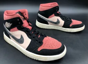 Nike Jordan 1 Mid 'Canyon Rust' Women's Black/Red/Pink Sneakers - Sz 7.5 ( COA)