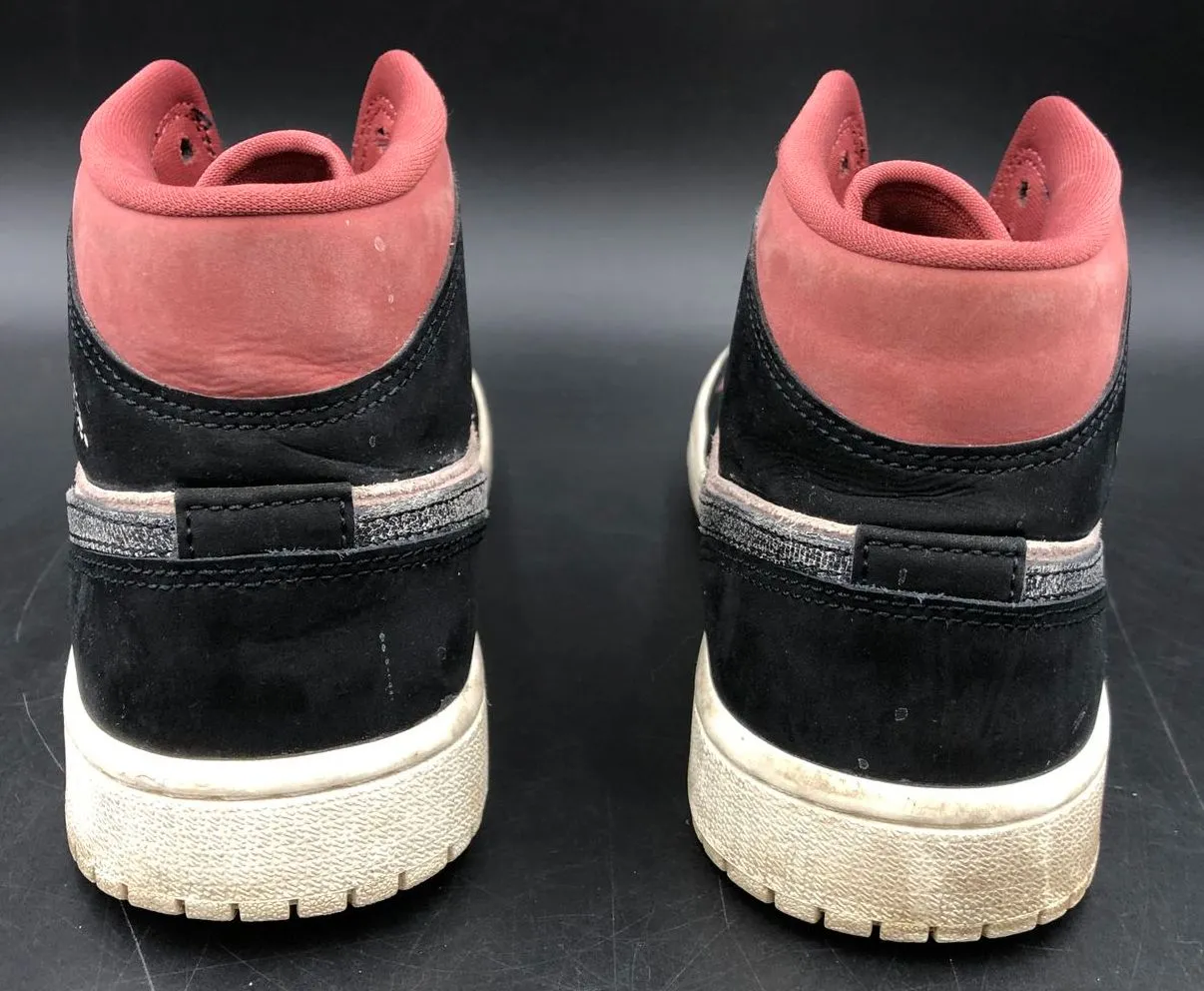 Nike Jordan 1 Mid 'Canyon Rust' Women's Black/Red/Pink Sneakers - Sz 7.5 ( COA)