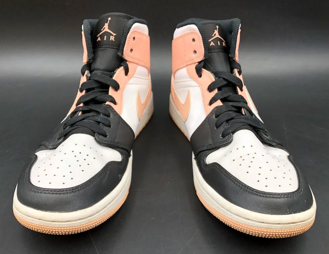 Nike Jordan 1 Mid 'Crimson Tint' Men's White/Pink/Black Sneakers - Size 8 ( COA)