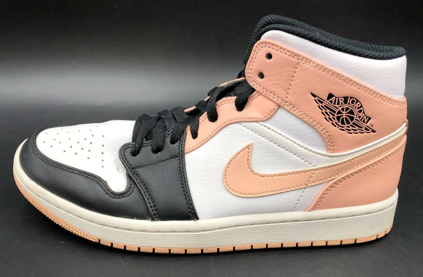 Nike Jordan 1 Mid 'Crimson Tint' Men's White/Pink/Black Sneakers - Size 8 ( COA)