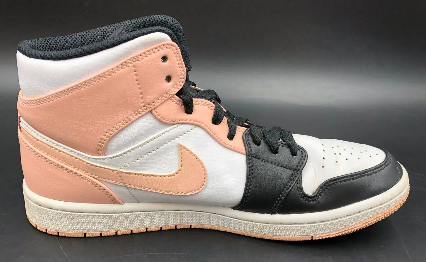 Nike Jordan 1 Mid 'Crimson Tint' Men's White/Pink/Black Sneakers - Size 8 ( COA)