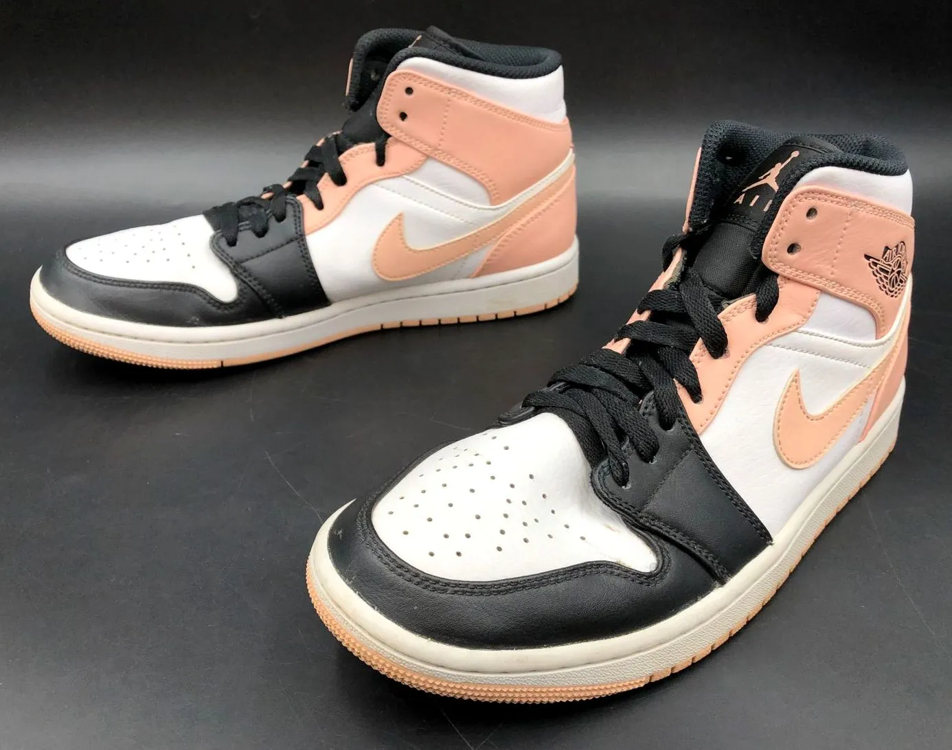 Nike Jordan 1 Mid 'Crimson Tint' Men's White/Pink/Black Sneakers - Size 8 ( COA)