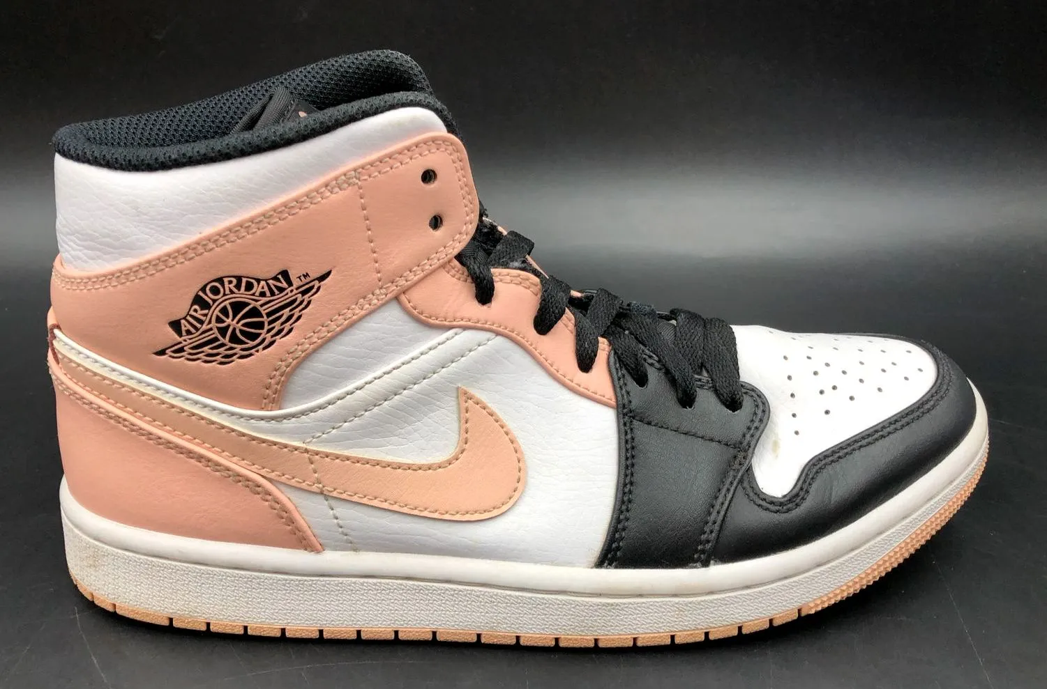 Nike Jordan 1 Mid 'Crimson Tint' Men's White/Pink/Black Sneakers - Size 8 ( COA)
