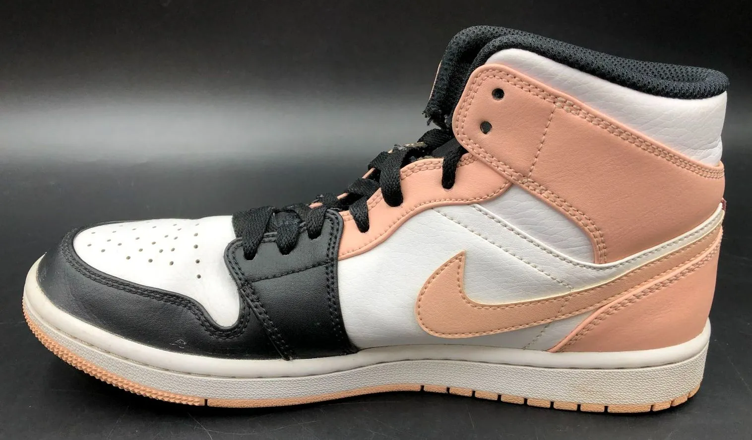 Nike Jordan 1 Mid 'Crimson Tint' Men's White/Pink/Black Sneakers - Size 8 ( COA)