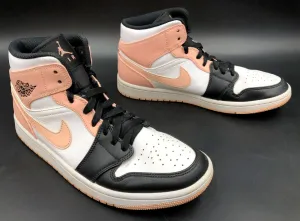 Nike Jordan 1 Mid 'Crimson Tint' Men's White/Pink/Black Sneakers - Size 8 ( COA)