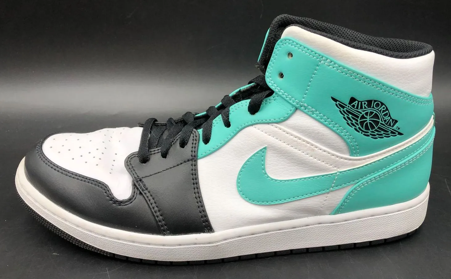 Nike Jordan 1 Mid 'Trop. Twist' Men's White/Black/Teal Sneakers - Size 12 ( COA)
