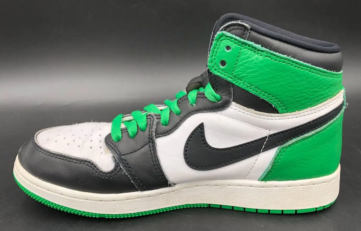 Nike Jordan 1 Retro High OG GS 'Lucky Green' White/Black Sneakers - Sz 6Y ( COA)