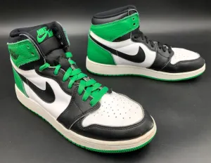 Nike Jordan 1 Retro High OG GS 'Lucky Green' White/Black Sneakers - Sz 6Y ( COA)