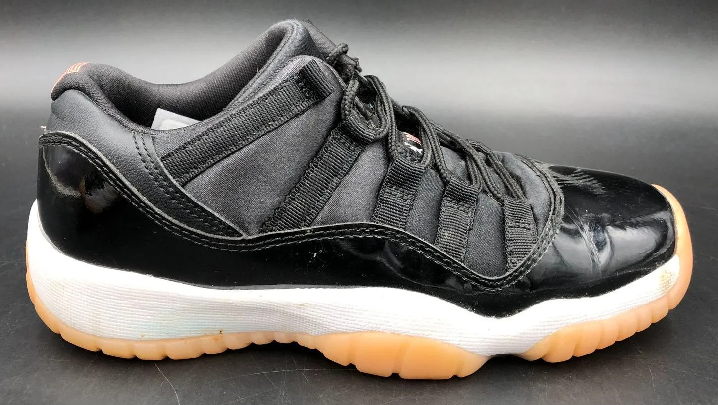Nike Jordan 11 Retro Low GG 'Coral' Girls' Black/Pink Sneakers - Sz 4.5Y ( COA)