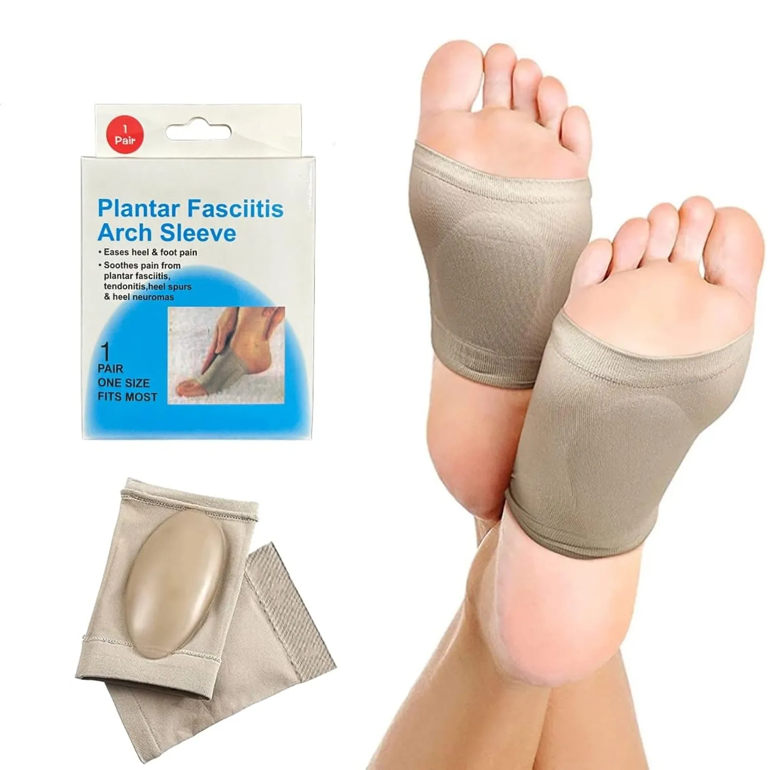 Plantar Fasciitis Cushion Arch Support for Men & Women (1 Pair)