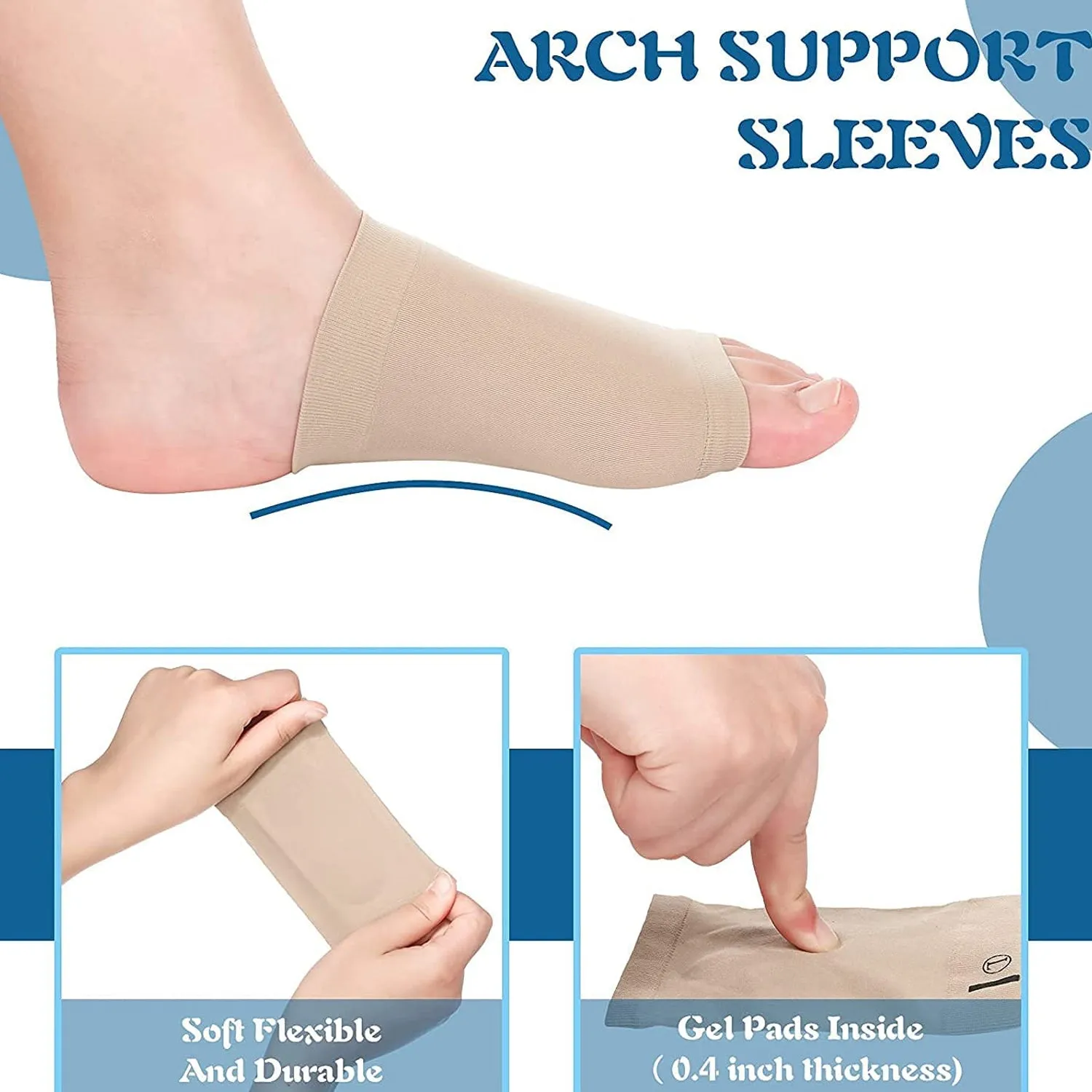 Plantar Fasciitis Cushion Arch Support for Men & Women (1 Pair)