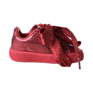 Puma Basket Heart Holiday Glamour Toddler's Shoes Ribbon Red/Rose Gold