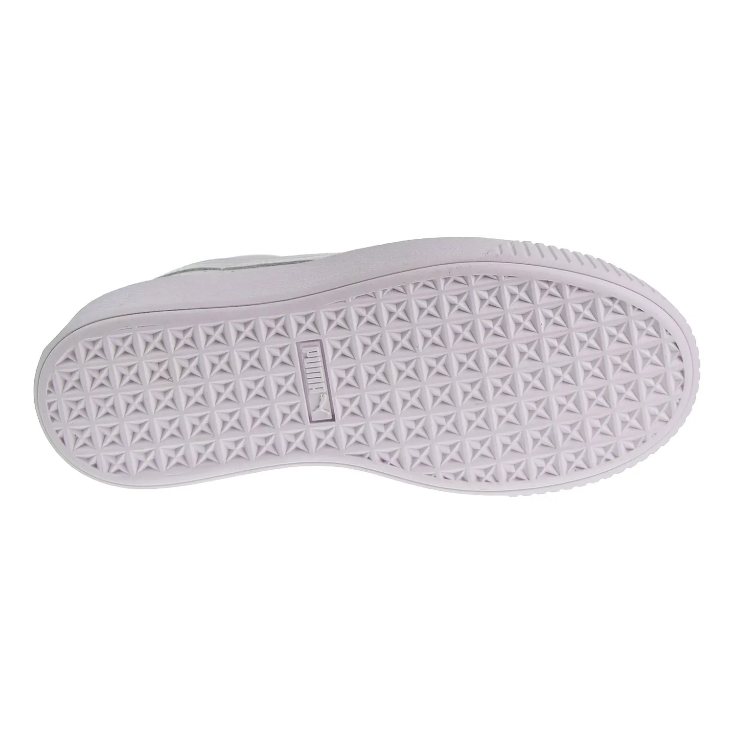 Puma Basket Platform Metallic Women's Shoes White/Lilac Snow