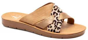 Sale Charm Leopard/Gold Strap Sandal