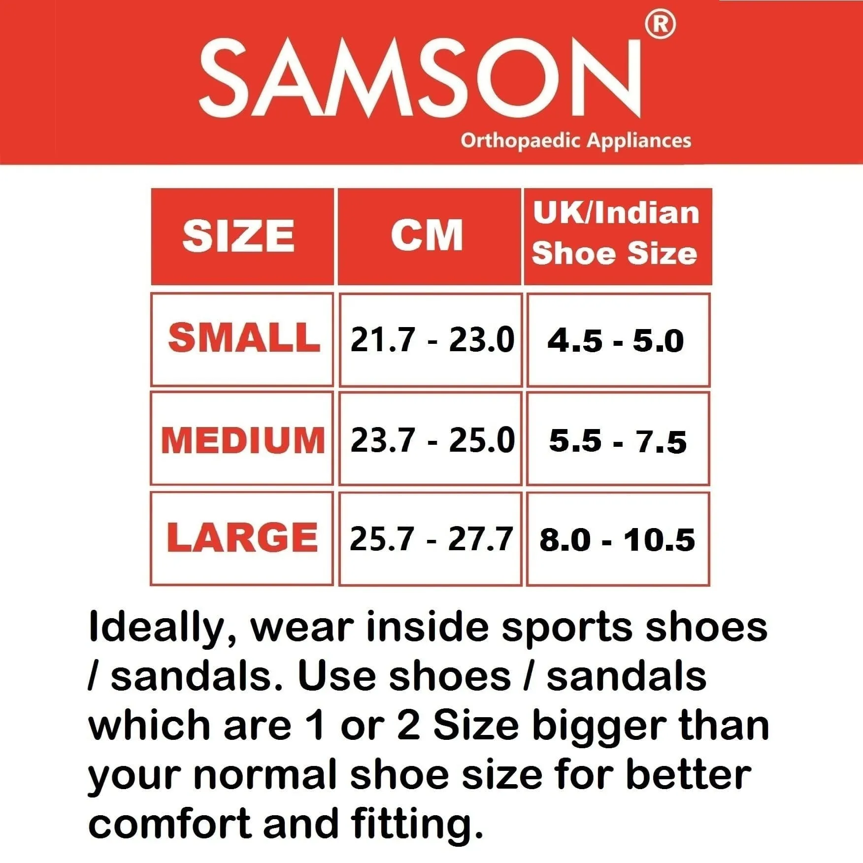 Samson Foot Drop Splint - (Custom Fit, Light Weight, Thin Wall Construction for Effective Support) (For Men & Women)