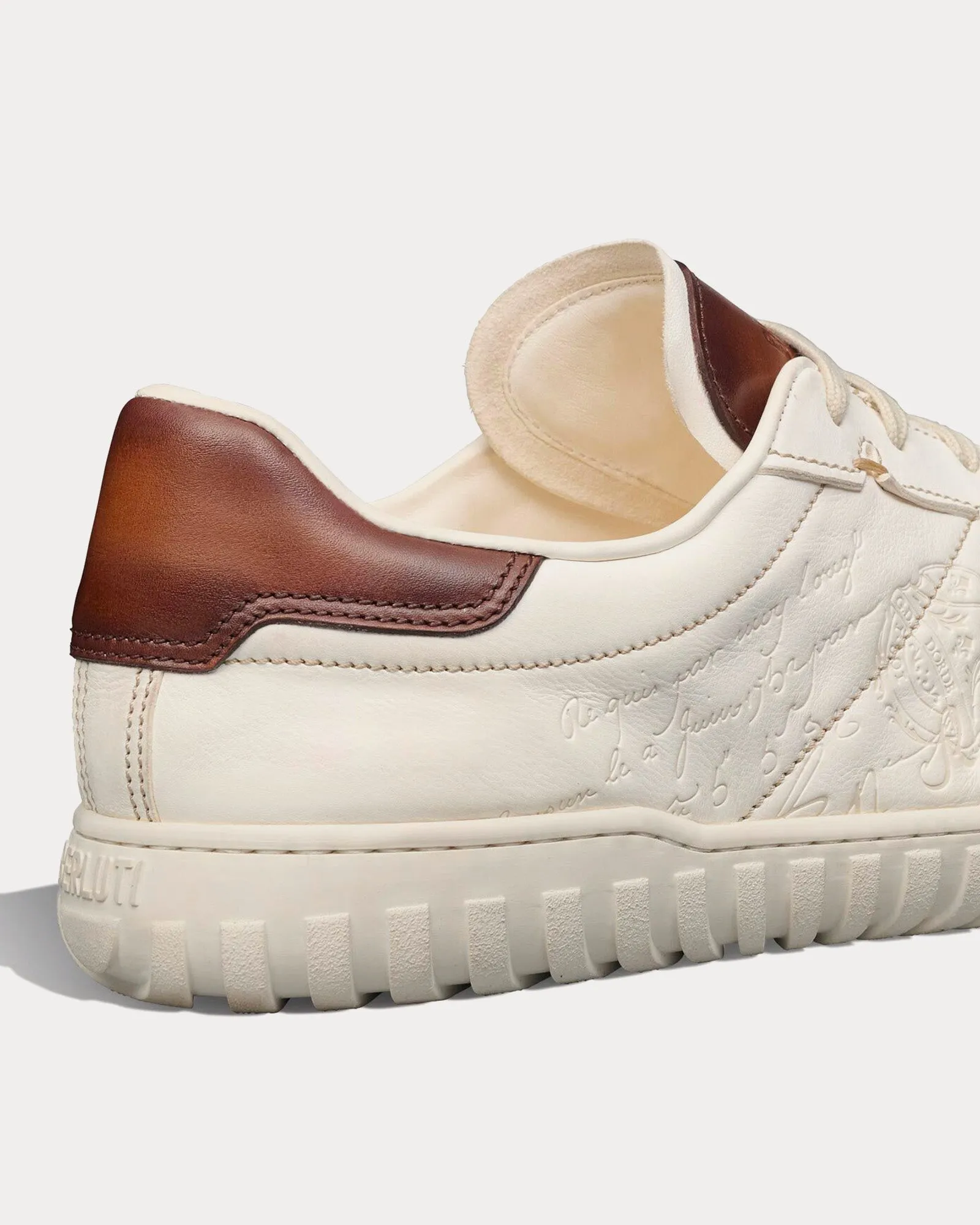 Scritto Leather & Suede White Low Top Sneakers