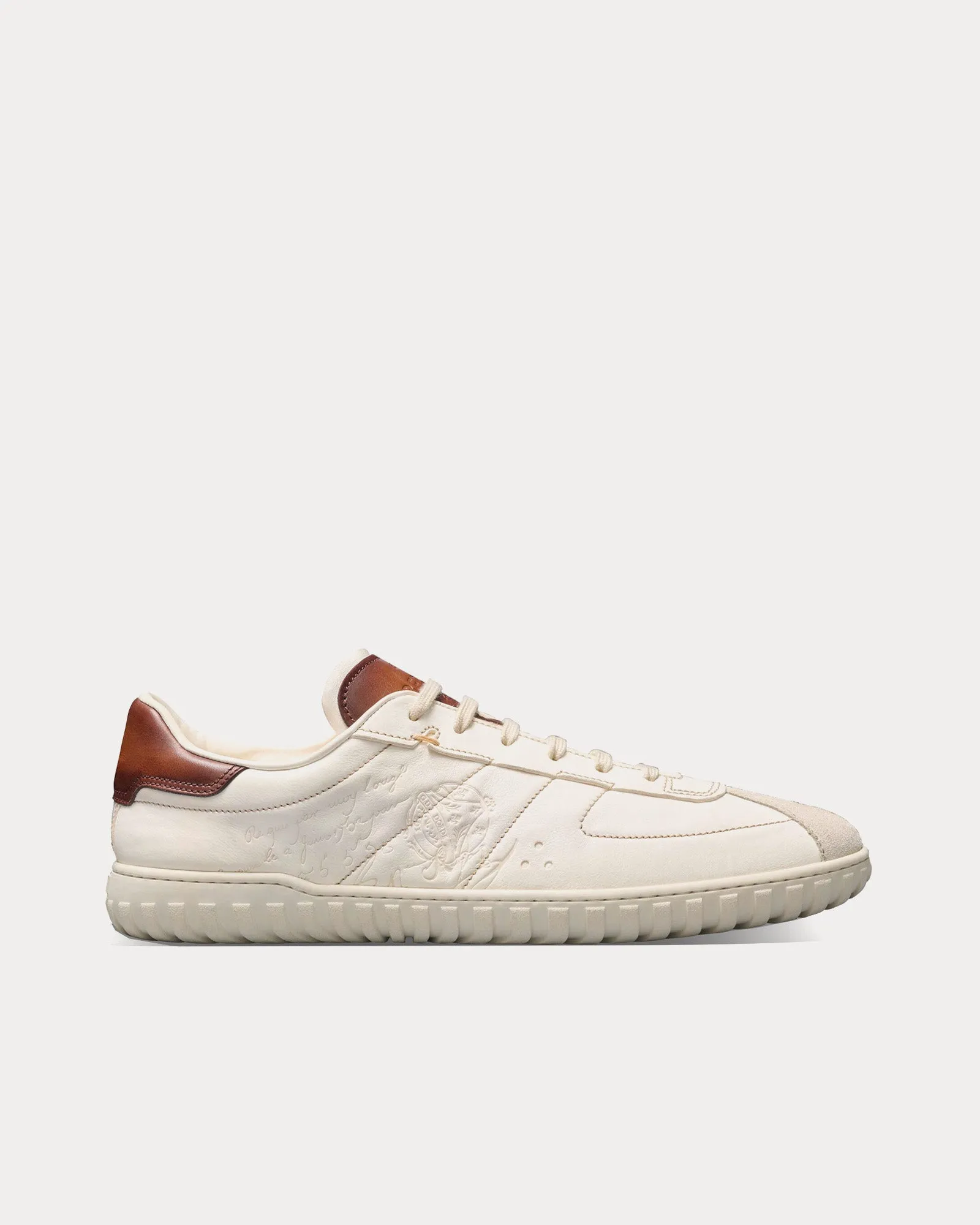 Scritto Leather & Suede White Low Top Sneakers