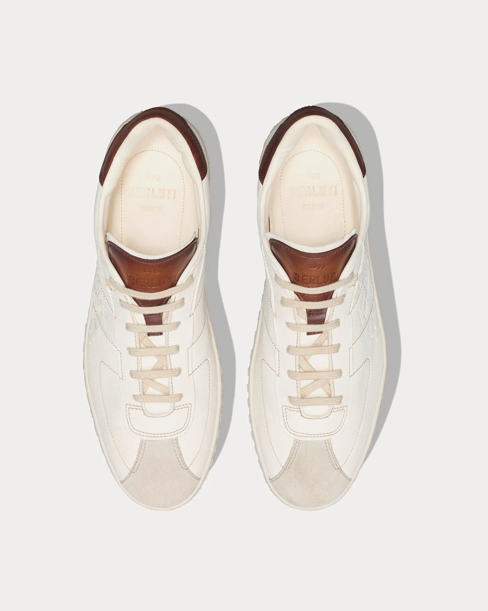 Scritto Leather & Suede White Low Top Sneakers