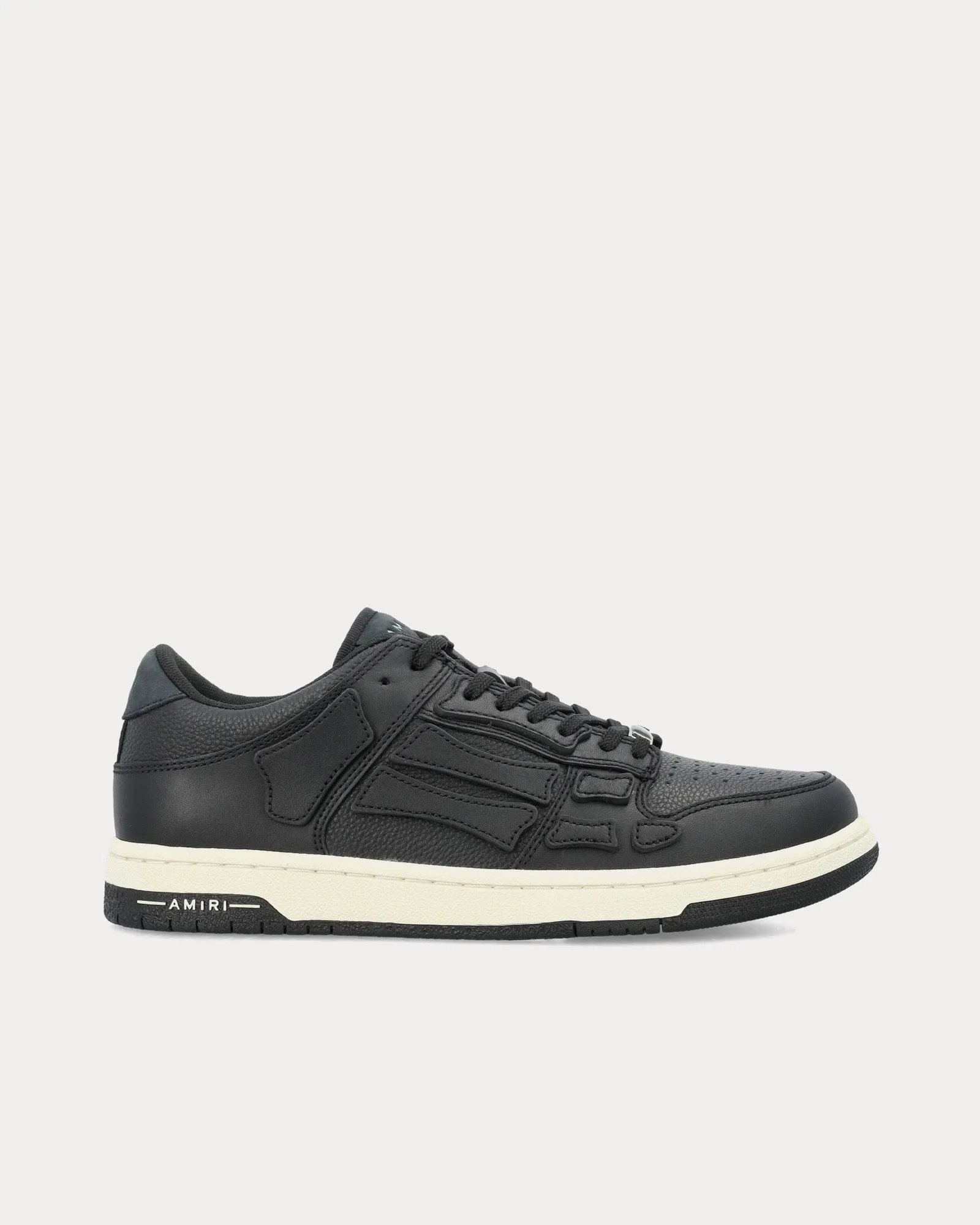 Skel-Top Leather Black Low Top Sneakers