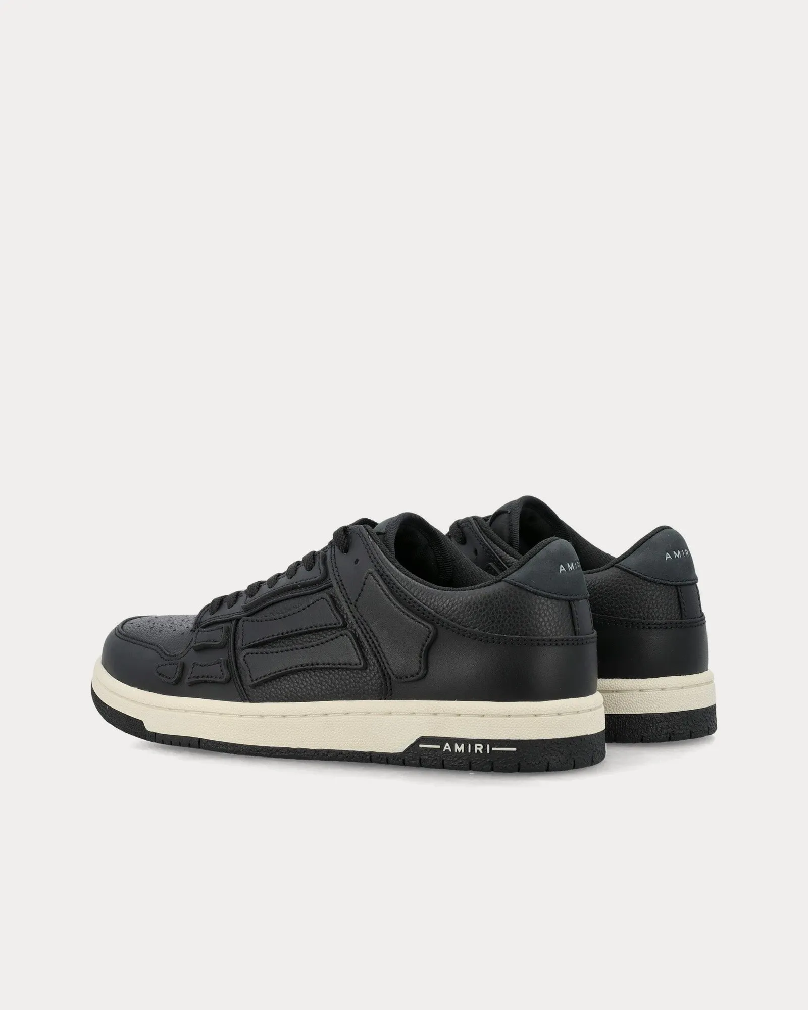 Skel-Top Leather Black Low Top Sneakers