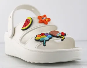 Spencer-Y Little Girls Double Strap Cloud Sling Back Sandals