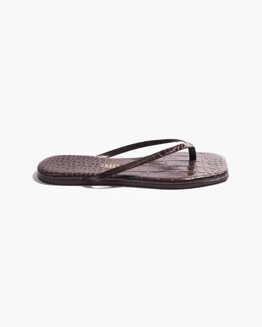 Square Toe Lily - Carob Croc