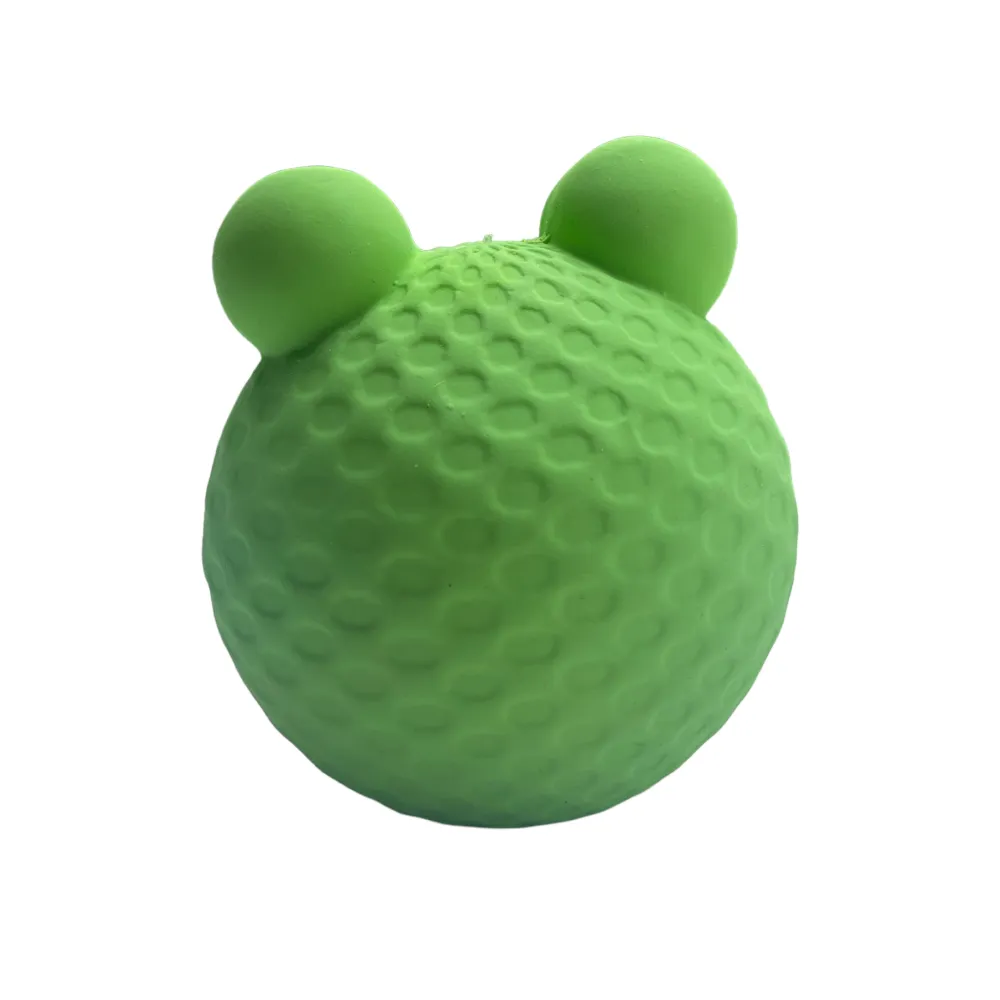 Talking Dog Club Bouncy Frog Squeaky Ball Toy for Dogs (Green)
