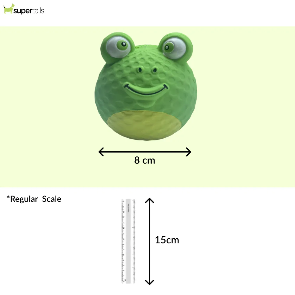 Talking Dog Club Bouncy Frog Squeaky Ball Toy for Dogs (Green)