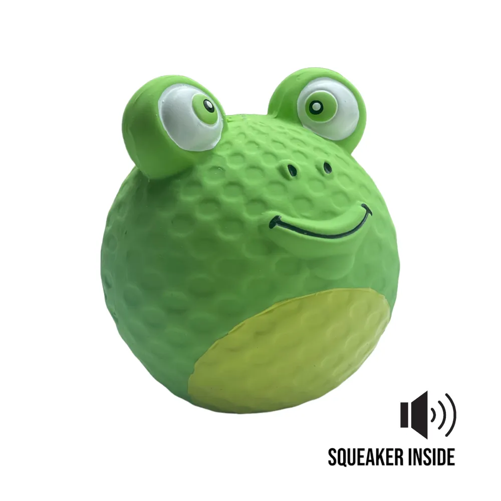Talking Dog Club Bouncy Frog Squeaky Ball Toy for Dogs (Green)