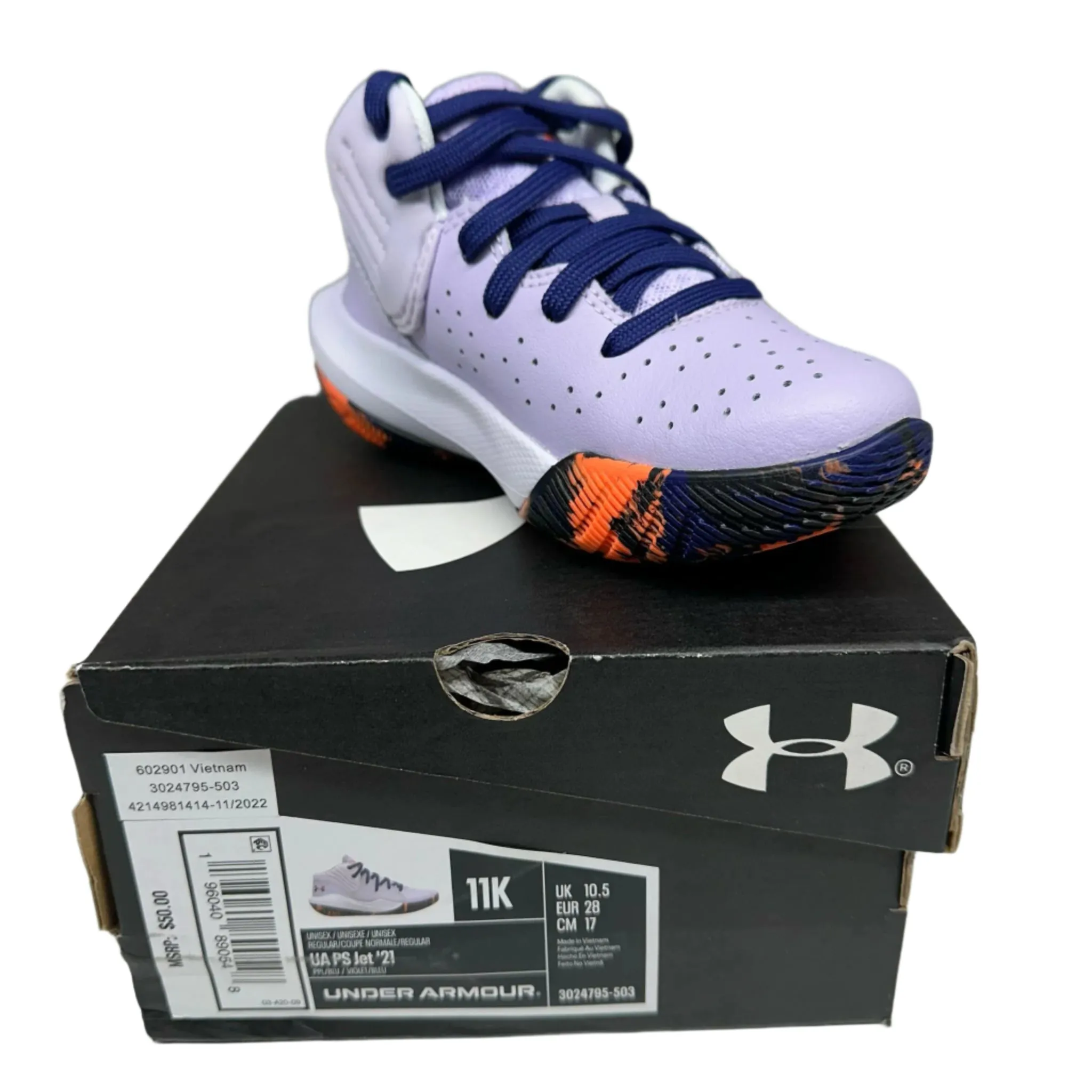 Under Armour Jet 21 Basketball Shoes Black/White Size 11K Unisex New