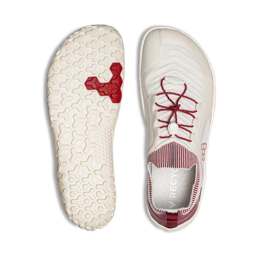 Vivobarefoot Primus Trail Knit FG Womens Limestone/Red Rumba