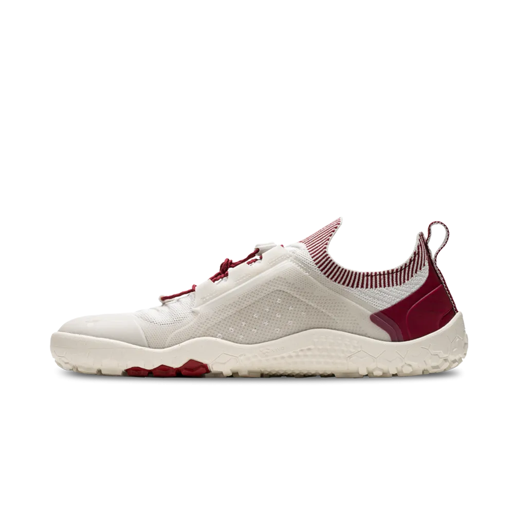 Vivobarefoot Primus Trail Knit FG Womens Limestone/Red Rumba