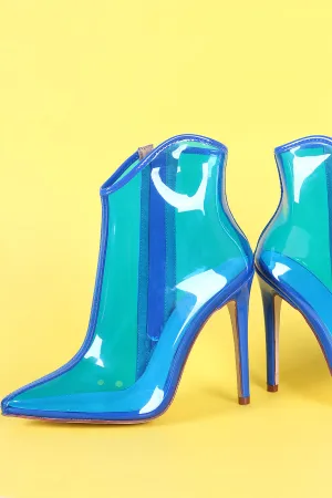 Wild Diva Lounge Transparent Pointy Toe Ankle Boots