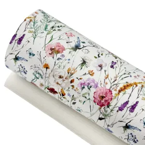 WILD FLORAL - Custom Printed Smooth Faux Leather