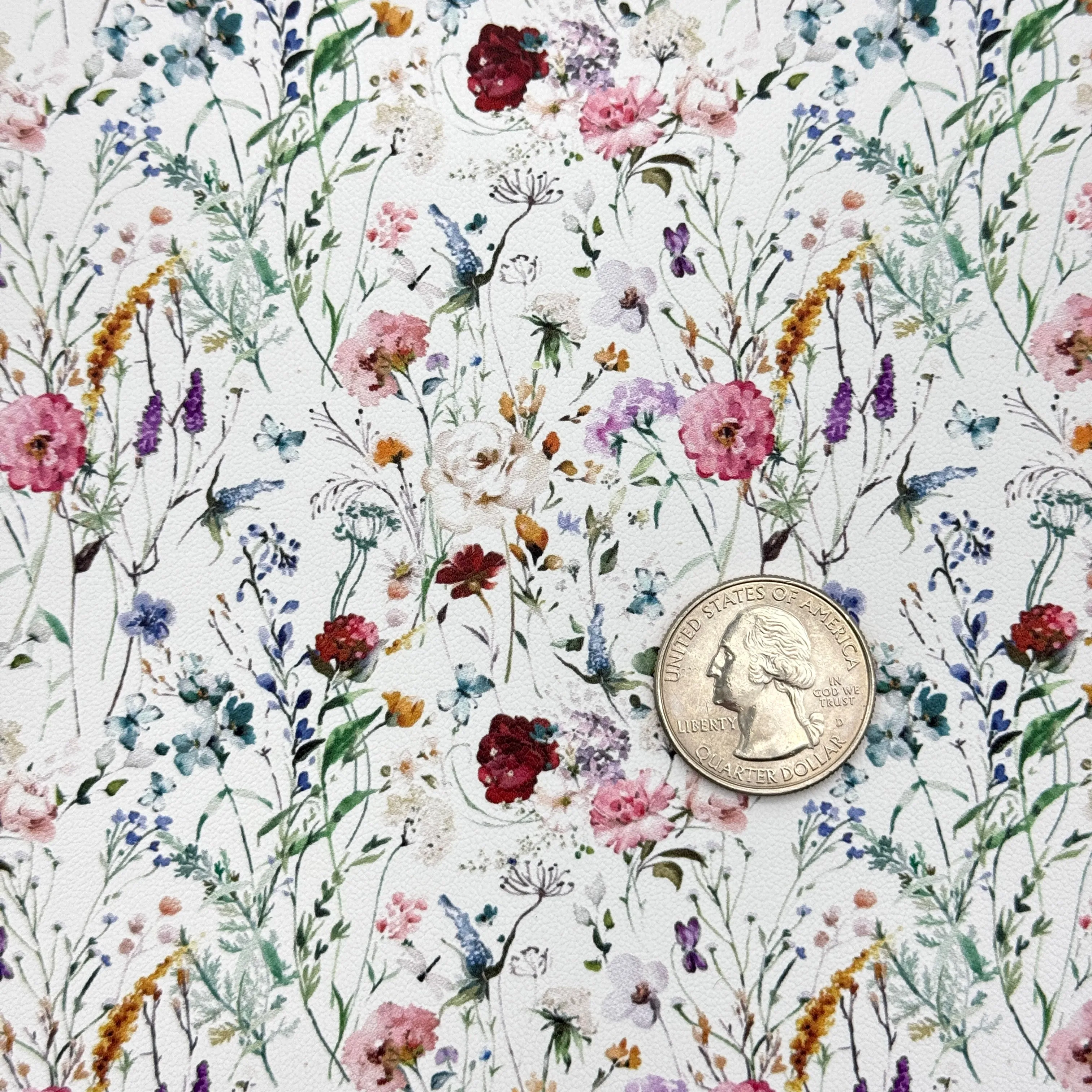 WILD FLORAL - Custom Printed Smooth Faux Leather