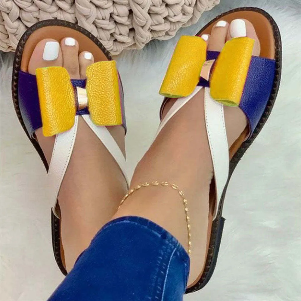 Women Casual Cute Bow Tie Flat Sandals