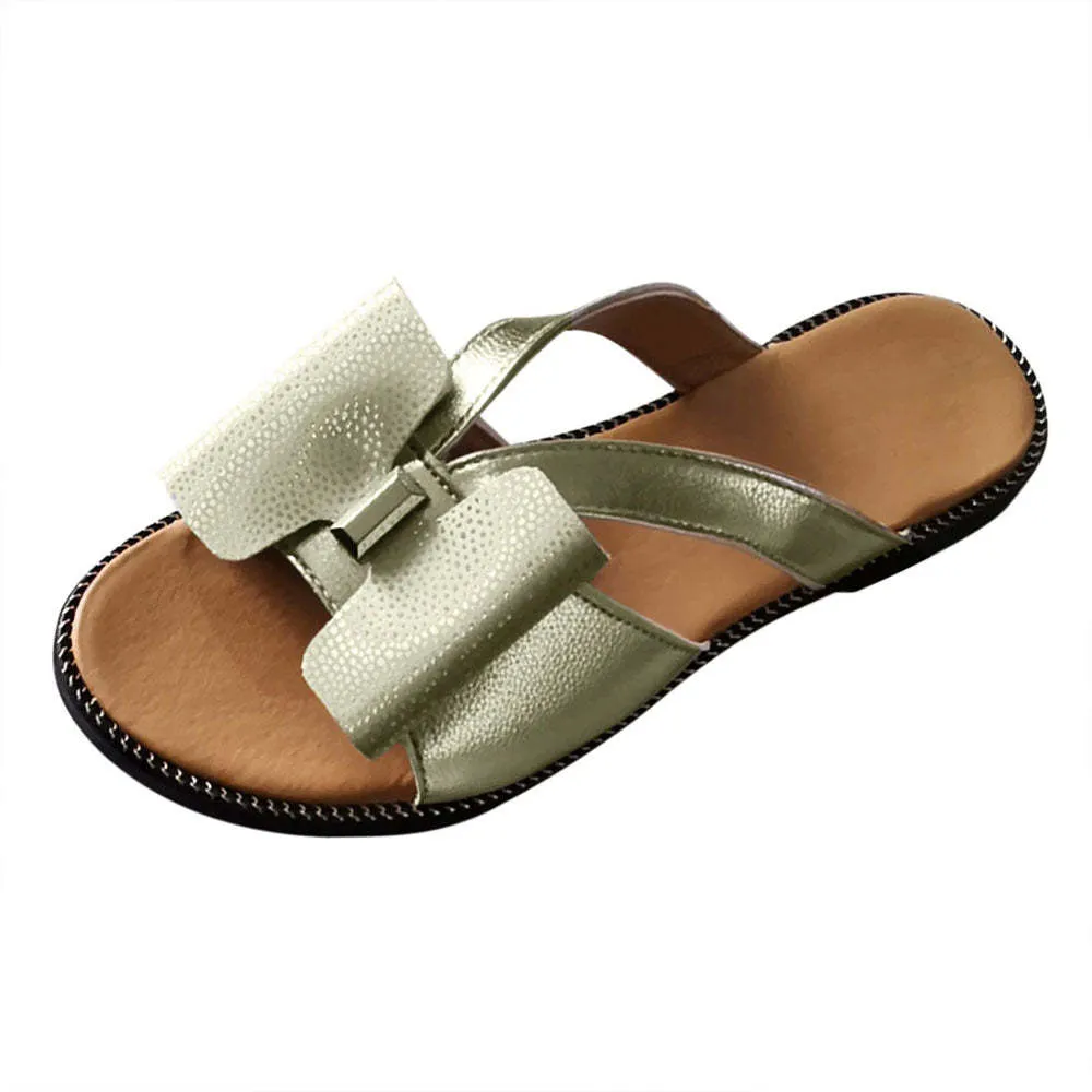 Women Casual Cute Bow Tie Flat Sandals