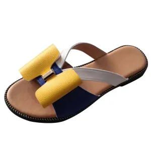 Women Casual Cute Bow Tie Flat Sandals